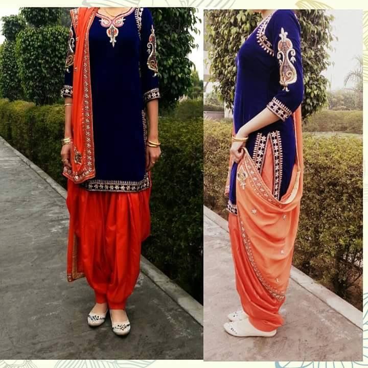 punjabi suit contrast